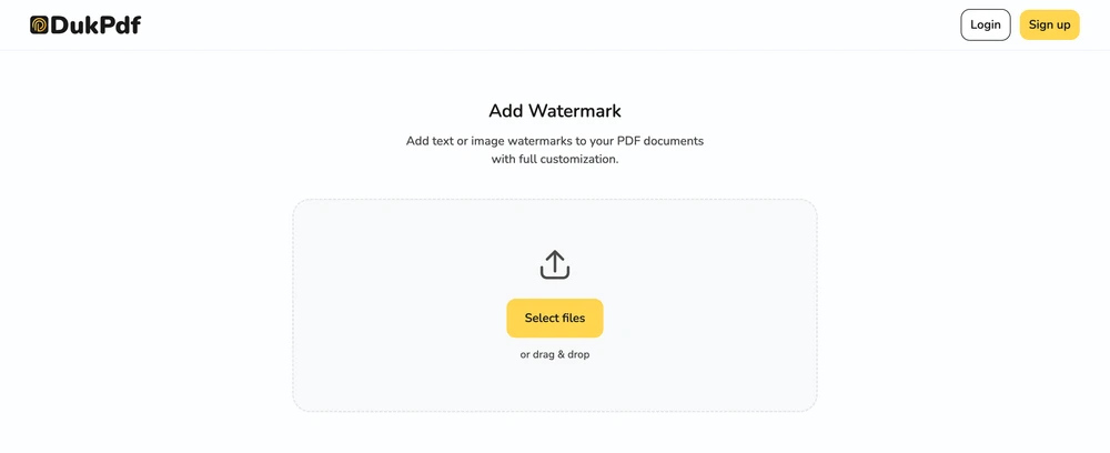 Add watermark result showing the PDF with watermark applied to every page ready for download